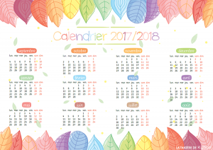 Un calendrier annuel pour l'année scolaire 2017/2018