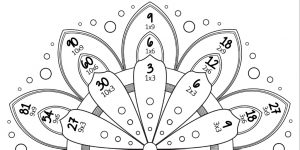 Mandala des tables de multiplication par 2, 4 et 8