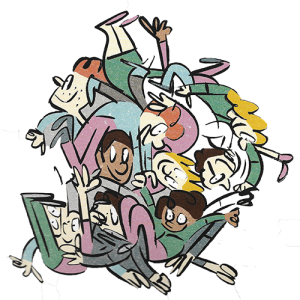 Pas en tas, en rang.